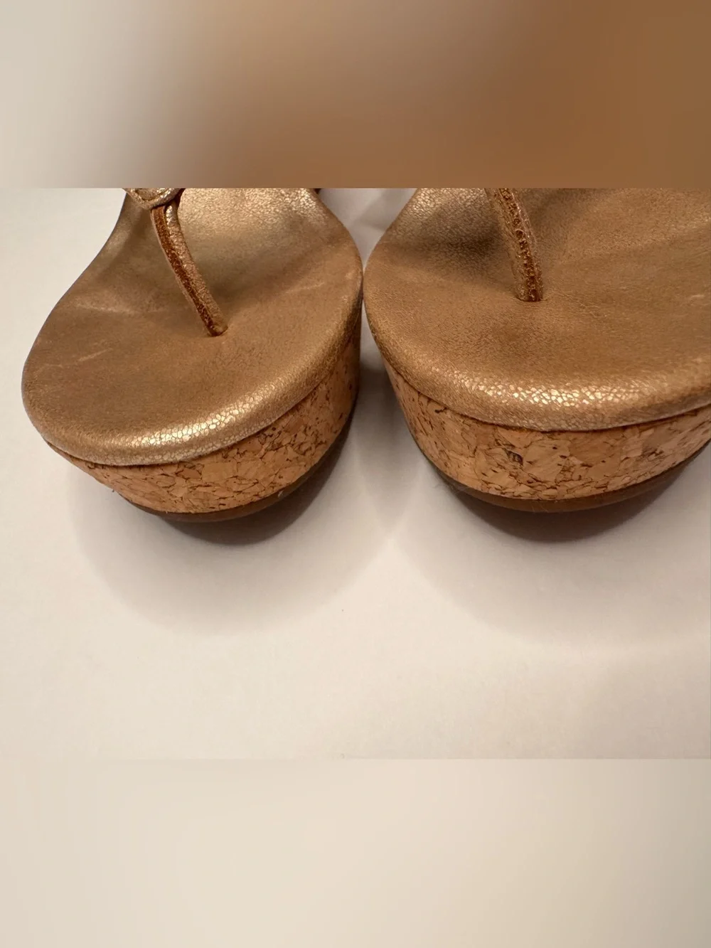 UGG Wedge Flip-Flop Sandals in Metallic Bronze